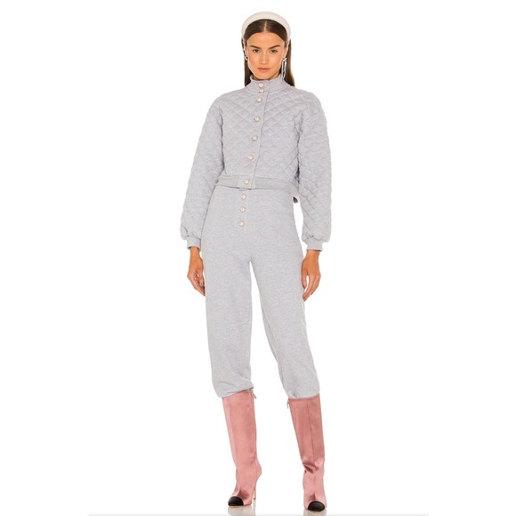 Lovers and Friends Claudia Quilted Jacket in Heather Grey Size S - Picture 4 of 8